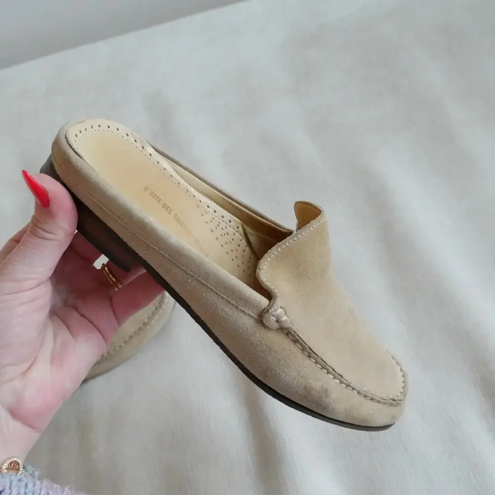 L’ARTE DEL SANDALO CAPRESE Loafer suede mule slide made in Italy 38 or 7.5 - Picture 8 of 15